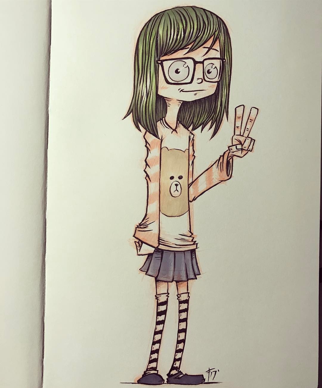 1080x1302 inside the mind of nanobit a random nerd girl which is totally - Nerdy Girl Drawing