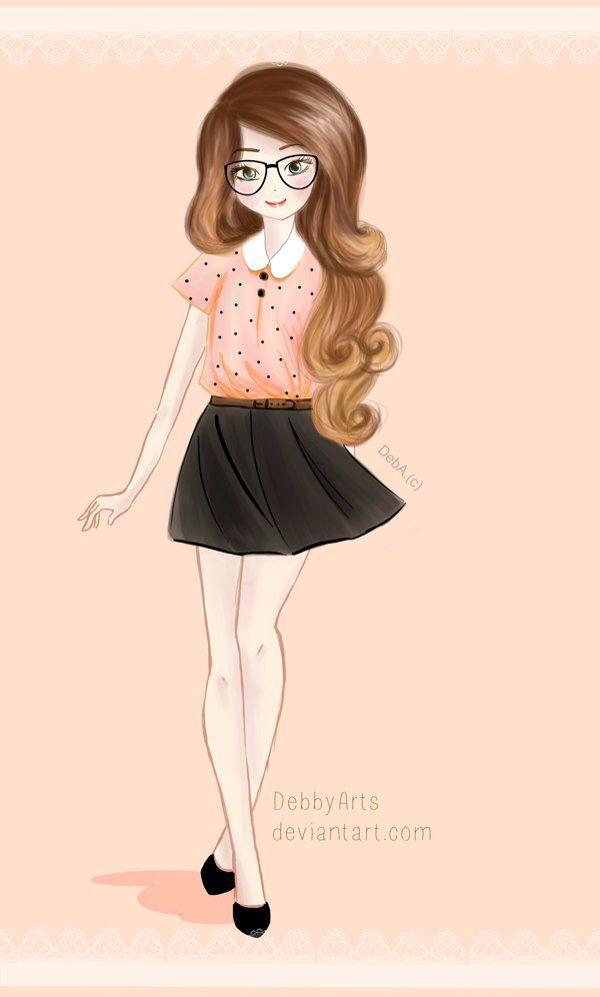 600x997 Nerdy Girl Drawing Drawing Art, Devian Art, Drawings - Nerdy Girl Drawing