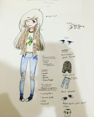 320x400 This Is My Persona's Reference! I'll Probably Start Posting - Nerdy Girl Drawing