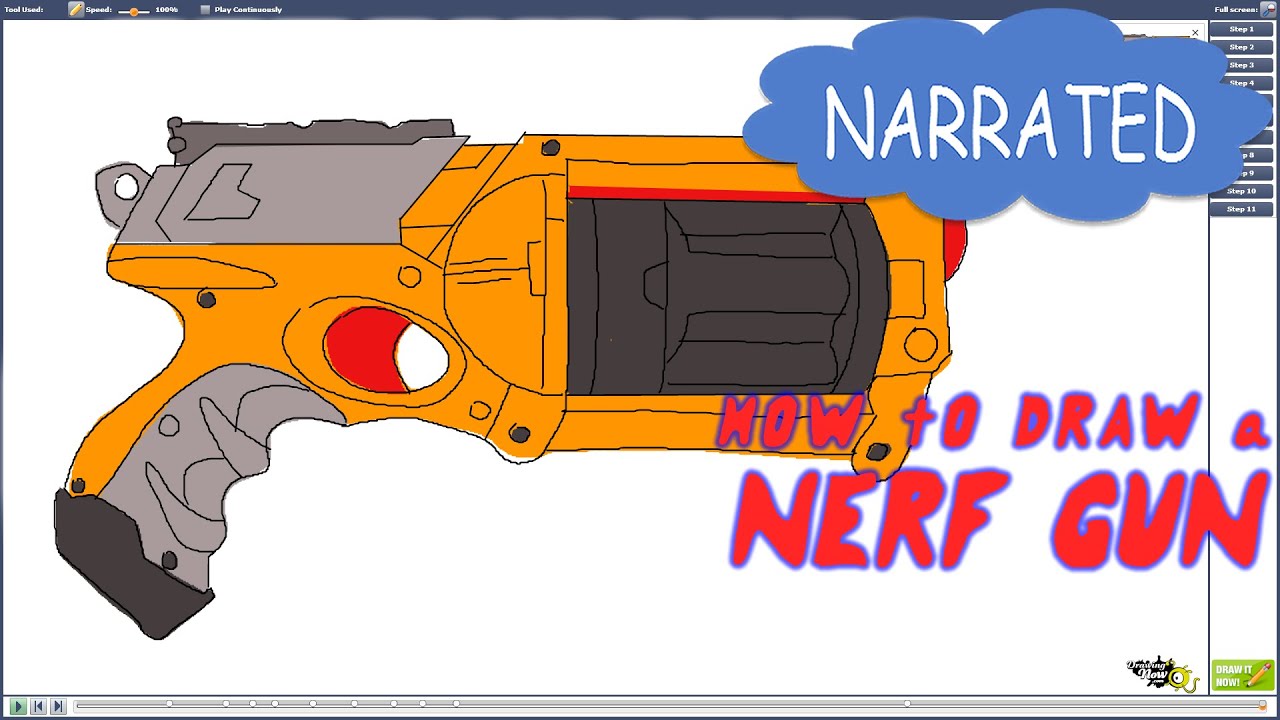 1280x720 how to draw a nerf gun - Nerf Gun Drawing