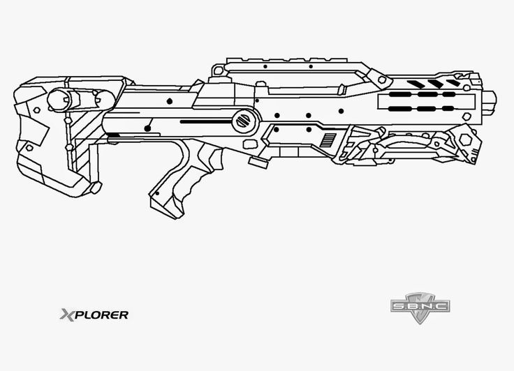 736x532 nerf gun templates - Nerf Gun Drawing