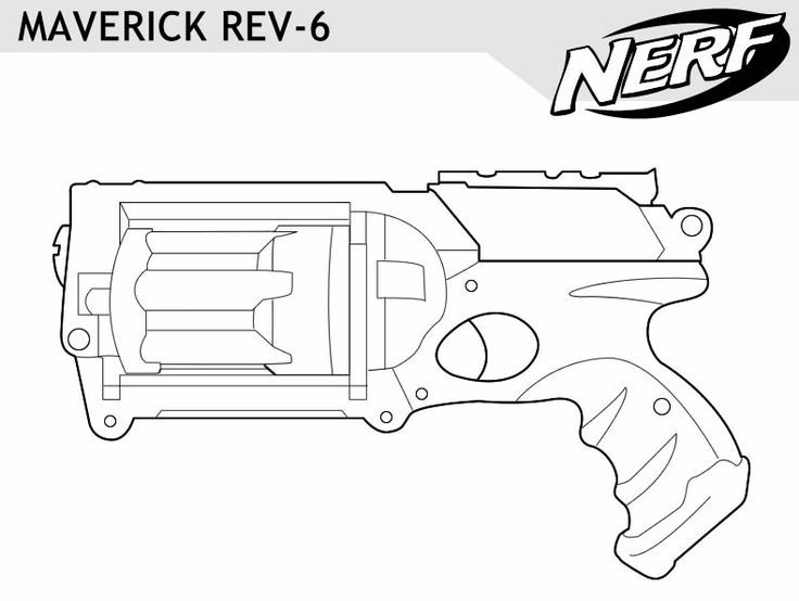 736x554 nerf gun outlines - Nerf Gun Drawing