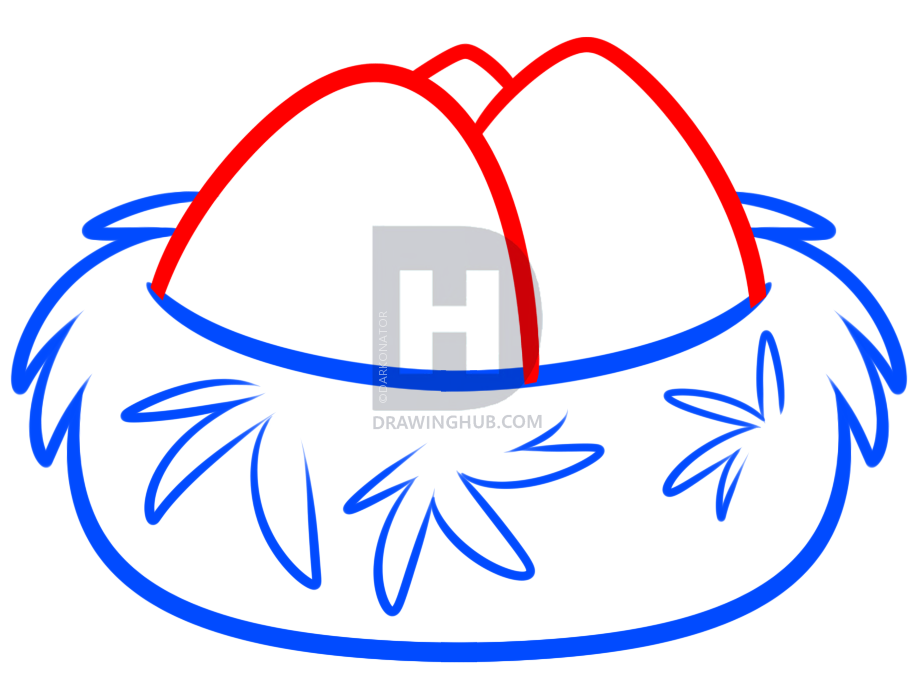 924x679 How To Draw A Bird Nest, Step - Nest Drawing