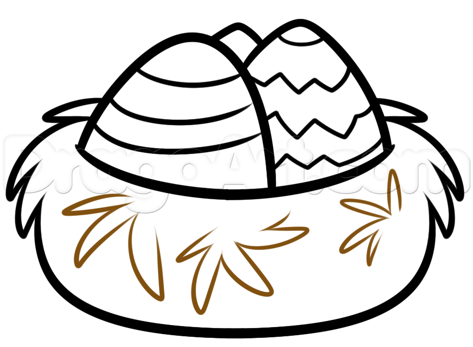 924x679 How To Draw A Bird Nest, Step - Nest Drawing