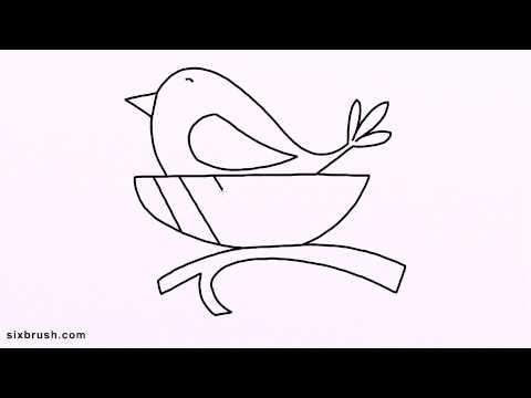 480x360 K How To Draw Nest For Kids Step - Nest Drawing