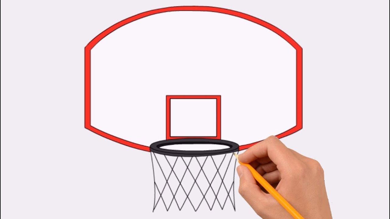 1280x720 how to draw a basketball hoop step - Net Drawing