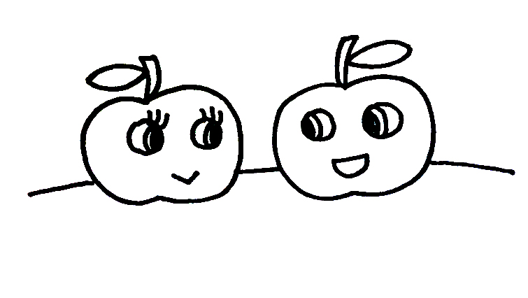 755x426 How To Draw An Apple Cartoon For Kid - Net Drawing