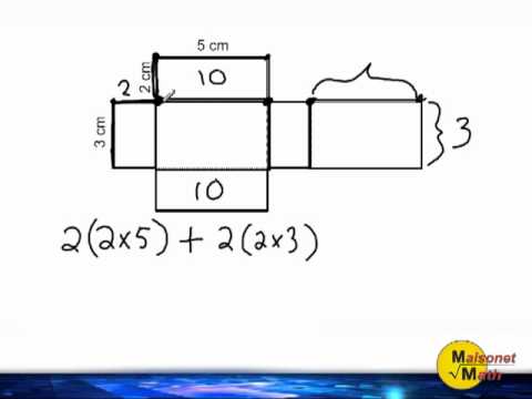 480x360 rectangular prism net - Net Drawing