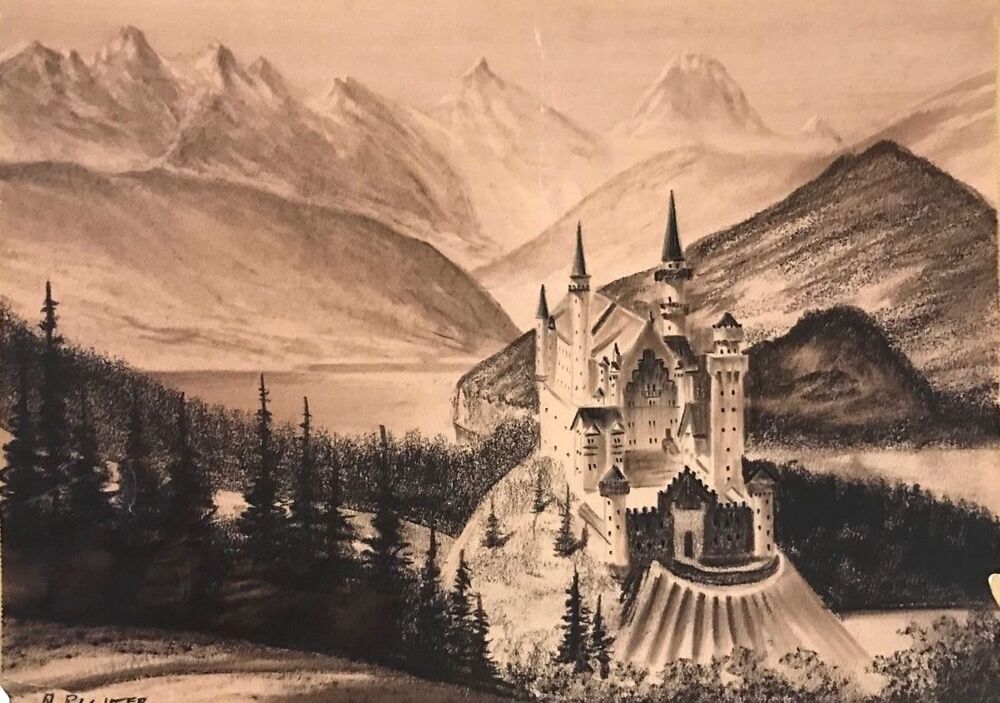 1000x703 Neuschwanstein Castle - Neuschwanstein Castle Drawing