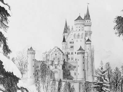 400x300 Neuschwanstein Castle - Neuschwanstein Castle Drawing