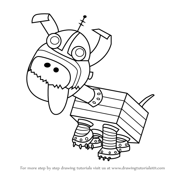 628x596 Learn How To Draw Goddard From Jimmy Neutron Boy Genius - Neutron Drawing