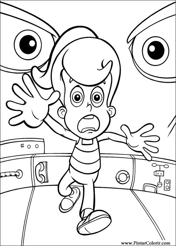 567x794 Drawings To Paint Colour Jimmy Neutron - Neutron Drawing