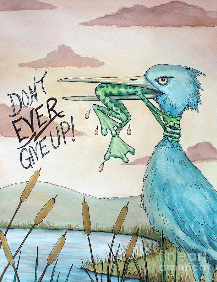 Never Give Up Drawing Frog Bird at Explore