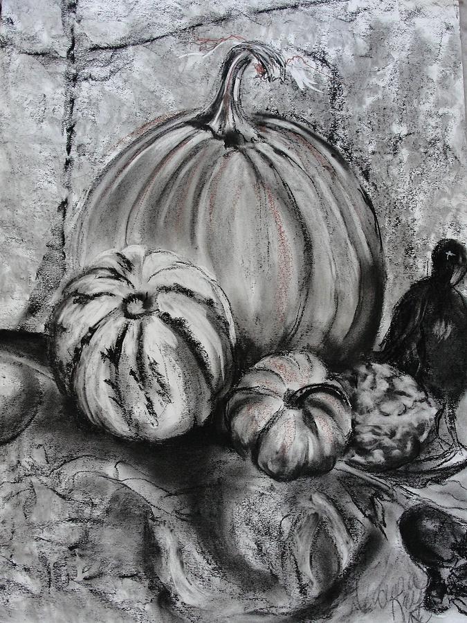 675x900 Pumpkin And Nevermore Drawing - Nevermore Drawing