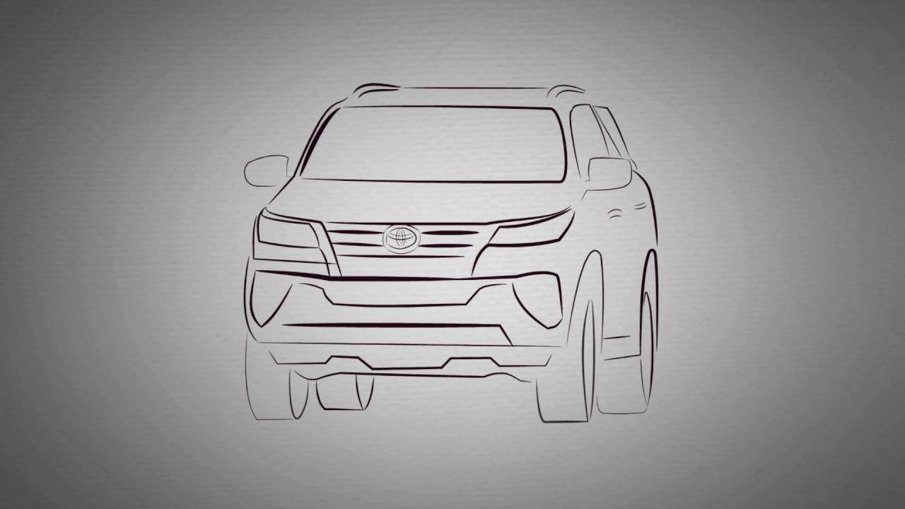 1280x720 How To Draw The All New Toyota Fortuner - New Car Drawing