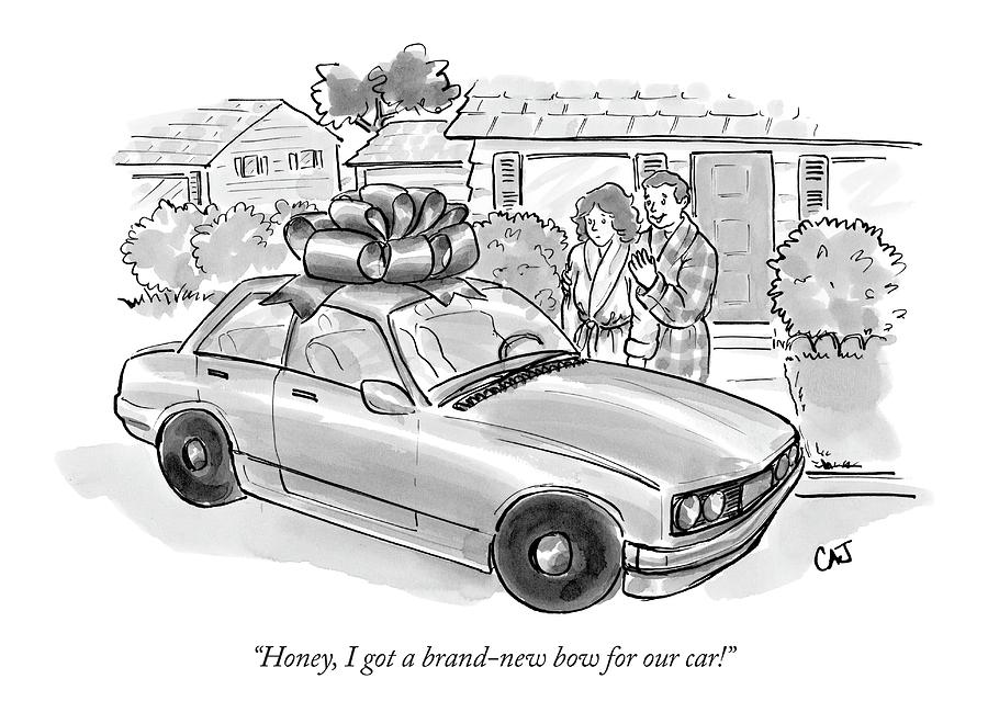 900x660 Honey, I Got A Brand New Bow For Our Car! Drawing - New Car Drawing