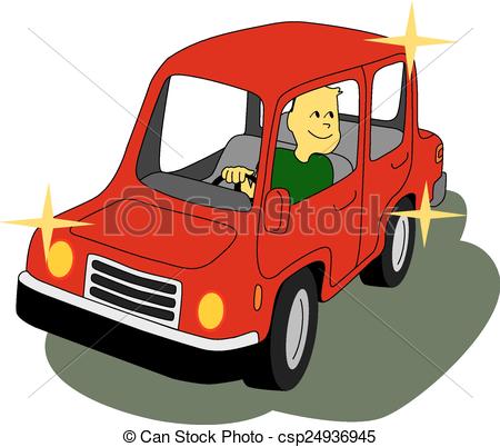 450x402 brand new car man inside a red car is happy and fulfilled - New Car Drawing