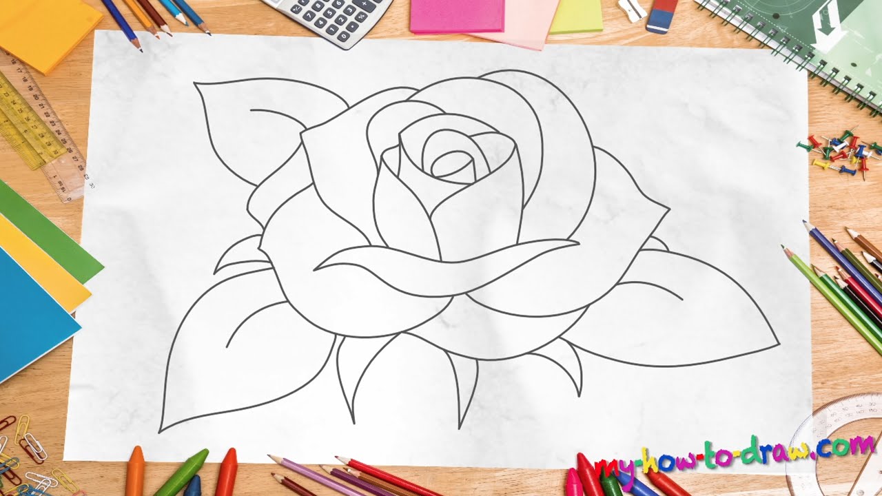 1280x720 How To Draw A Rose - New Drawing