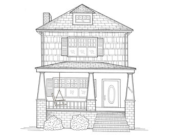 340x270 custom home drawing etsy - New Home Drawing