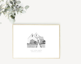 340x270 House Drawing Etsy - New Home Drawing