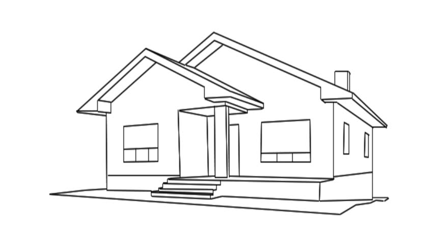 852x480 drawing of a house for stock footage video - New House Drawing