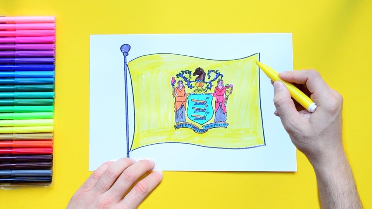 1280x720 how to draw the flag of new jersey state, usa - New Jersey Drawing