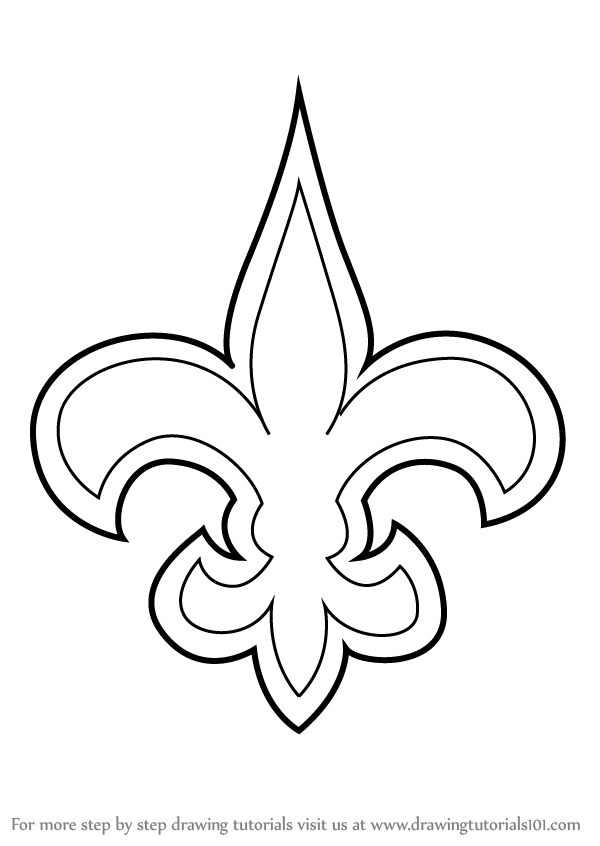 600x846 Learn How To Draw New Orleans Saints Logo - New Orleans Drawing