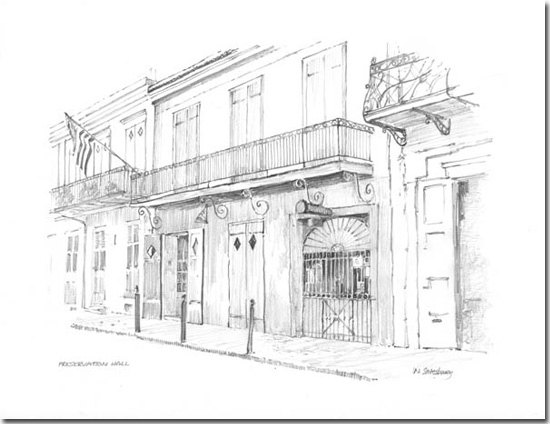 550x424 millbury drawings prints ltd new orleans french quarter - New Orleans Drawing