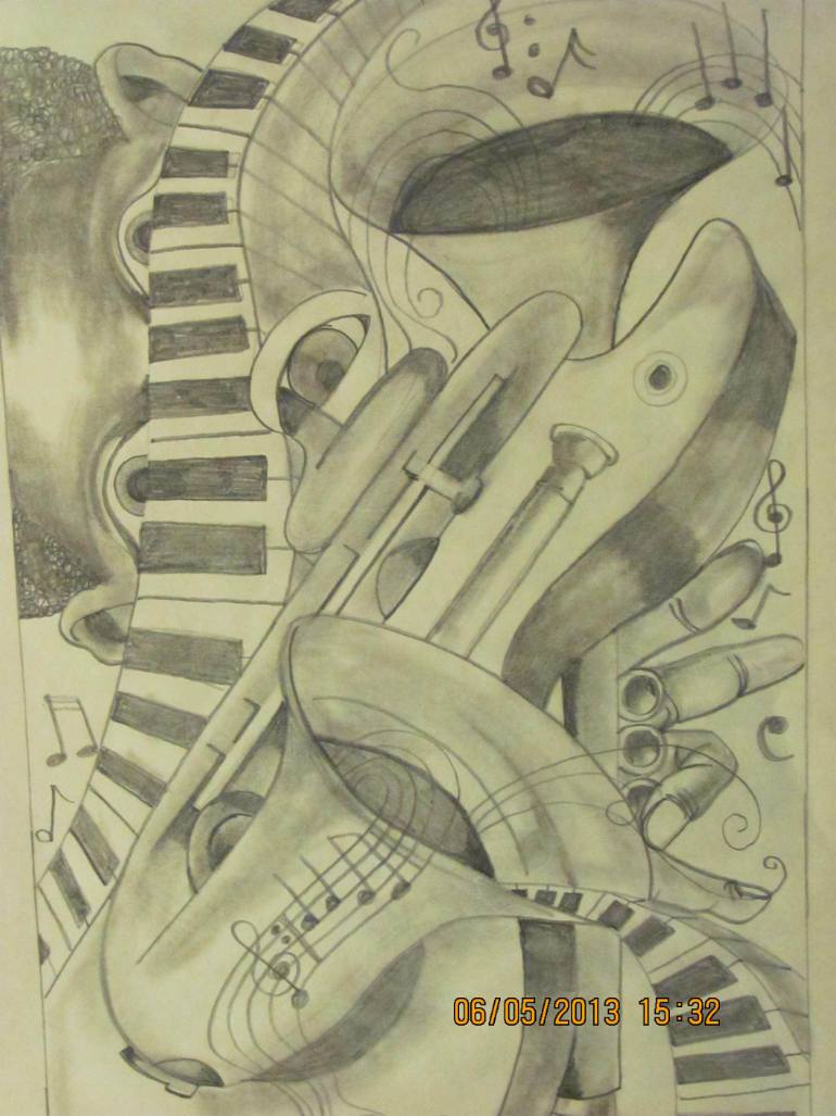 770x1027 new orleans jazz drawing - New Orleans Drawing