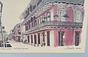 300x196 vintage signed dated original picture new orleans french quarter - New Orleans Drawing