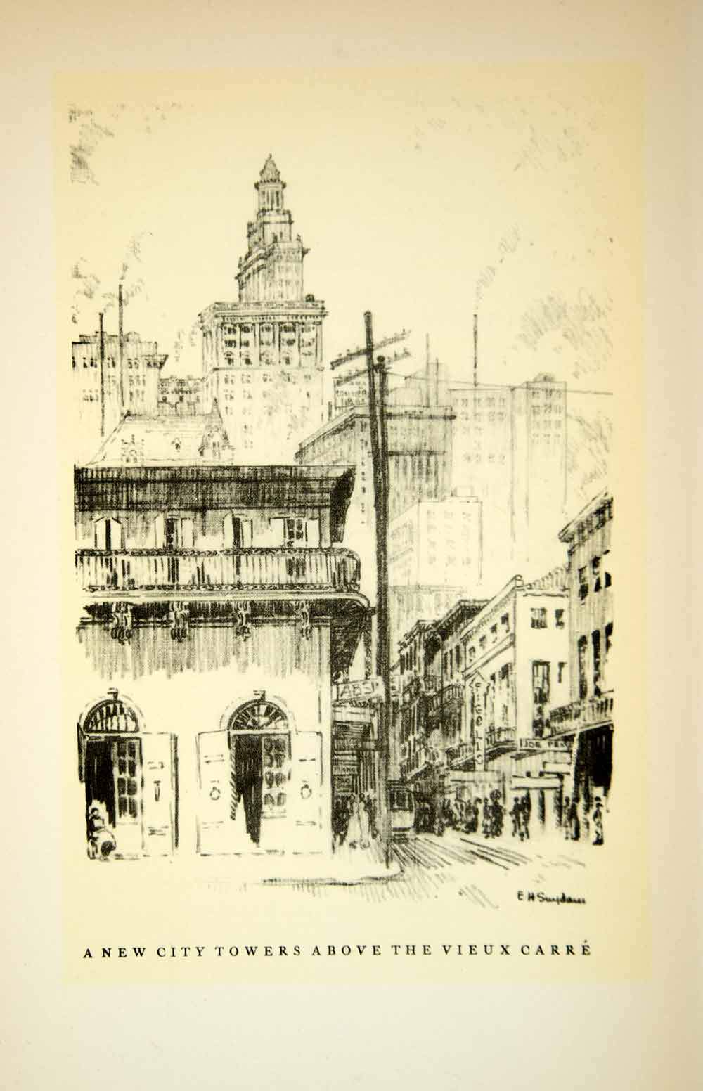 New Orleans Skyline Drawing