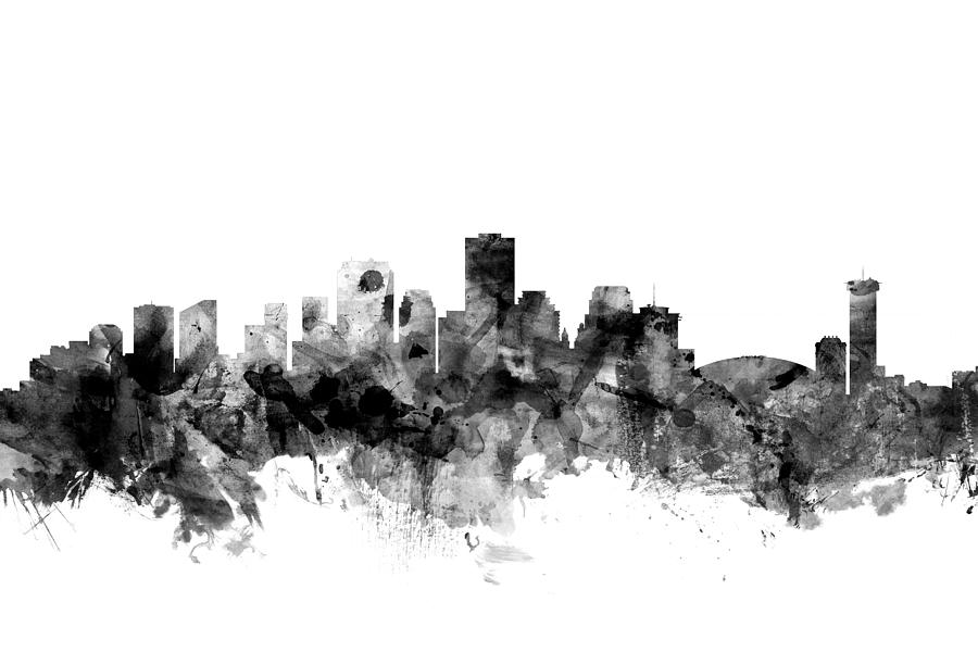 900x600 New Orleans Louisiana Skyline Digital Art - New Orleans Skyline Drawing