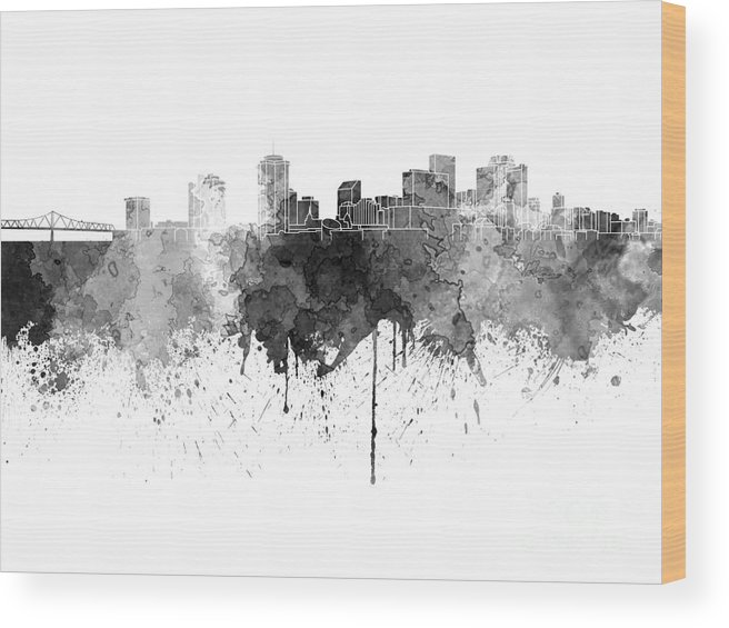 656x565 New Orleans Skyline In Black Watercolor On White Background Wood - New Orleans Skyline Drawing