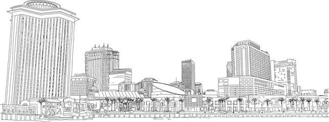 643x240 New Orleans Skyline Photos, Royalty Free Images, Graphics, Vectors - New Orleans Skyline Drawing