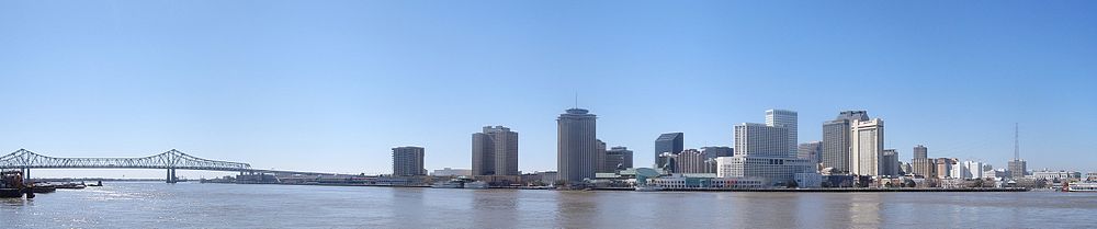 1000x209 Crescent City Connection - New Orleans Skyline Drawing