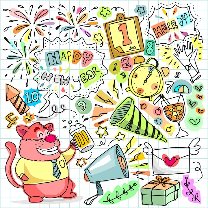 720x720 Free Photo Doodle Party Happy Drawing Celebration Year New - New Year Celebration Drawing