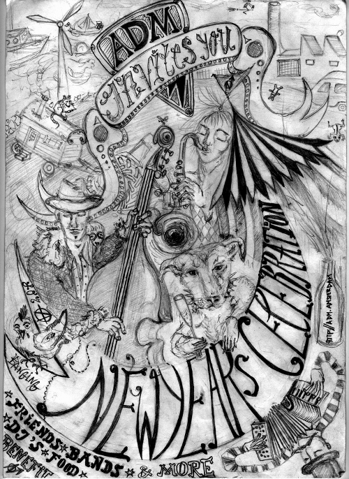 500x686 Newyear Celebration Adm - New Year Celebration Drawing