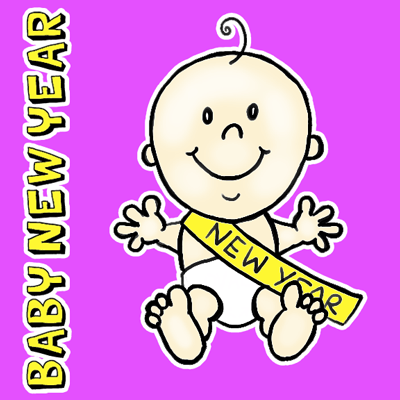 400x400 how to draw baby new year with easy steps - New Year Drawing