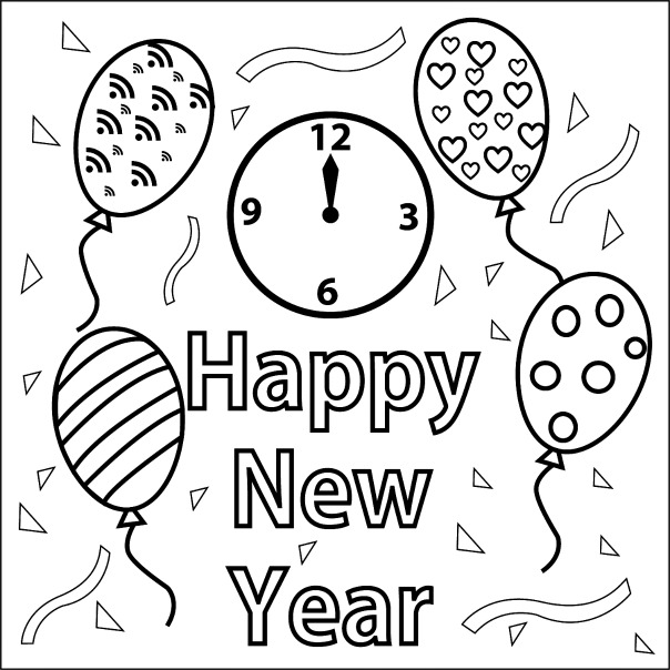 604x604 new year drawing for kids festival collections - New Year Drawing