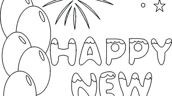 570x320 Happy New Year Coloring Pages - New Year Drawing For Kids