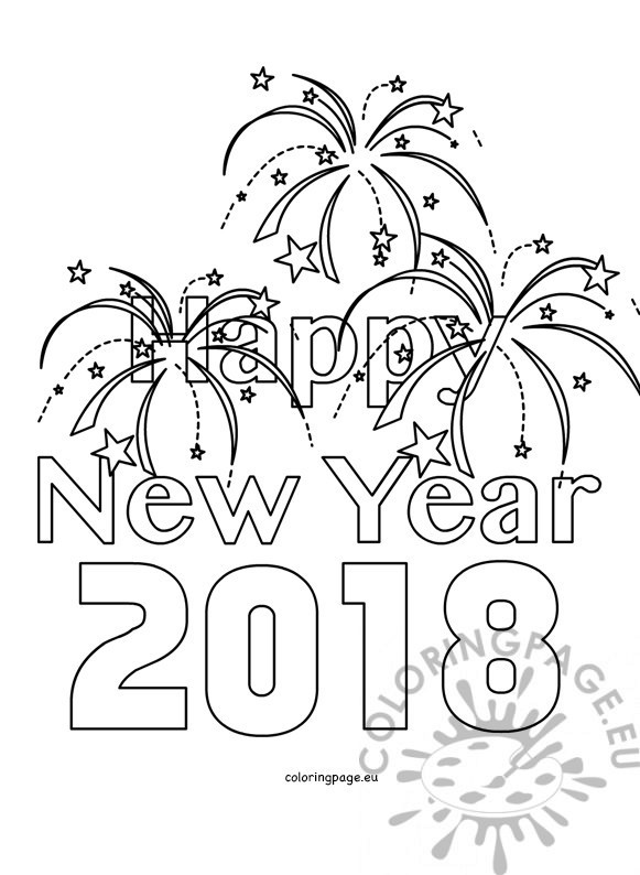 581x794 happy new year kids coloring coloring page - New Year Drawing For Kids