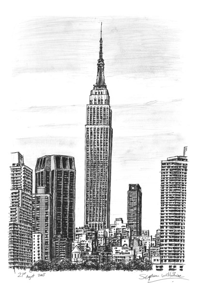 413x600 empire state building, ny - New York Buildings Drawing