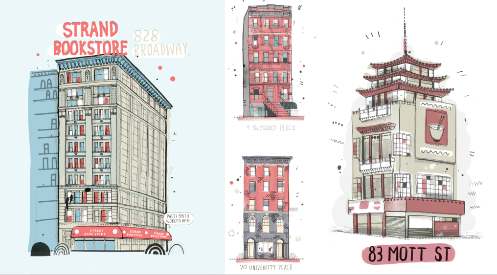 1016x563 all the building of new york sketches book - New York Buildings Drawing