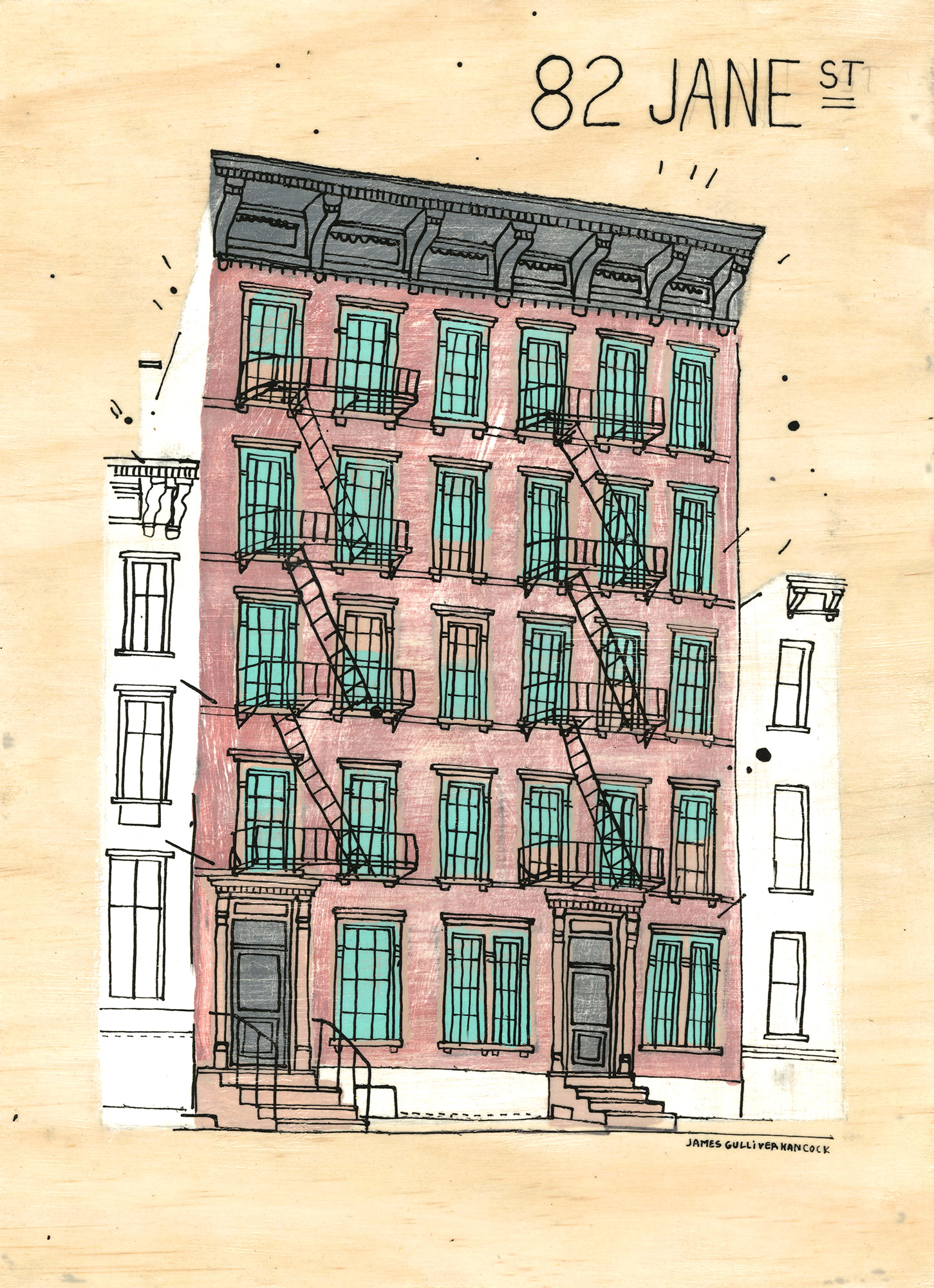 1451x2000 allthebuildingsinnewyork - New York Buildings Drawing