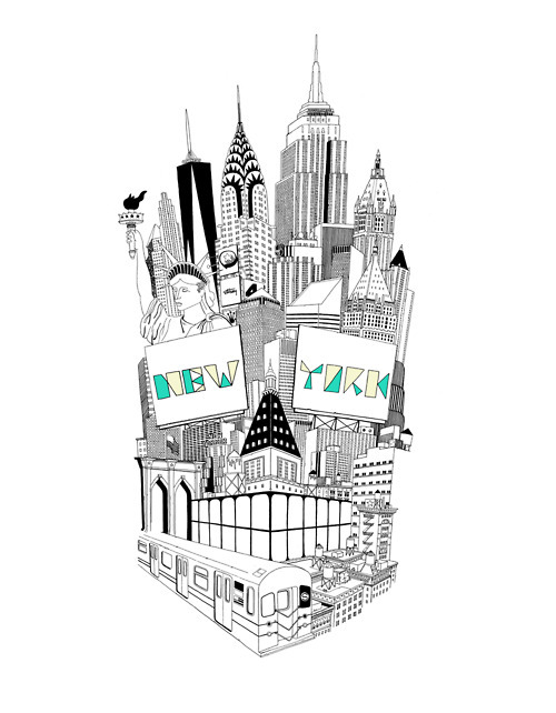 500x642 image about drawing in around the world - New York City Drawing Easy