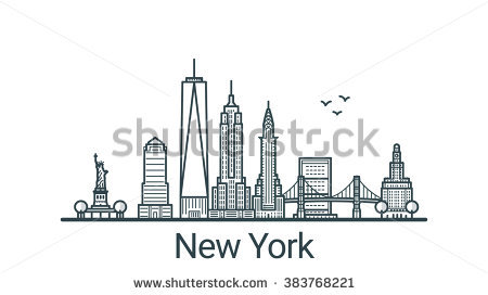 450x272 Collection Of 'new York Skyline Line Drawing' Download More Than - New York City Easy Drawing