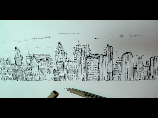 New York Cityscape Drawing
