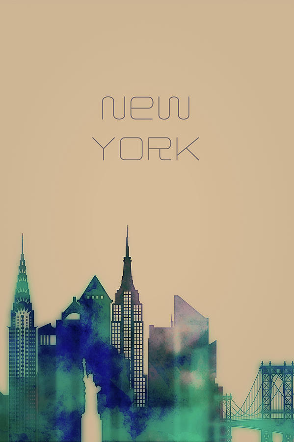 599x900 New York City Skyline Drawing - New York Cityscape Drawing