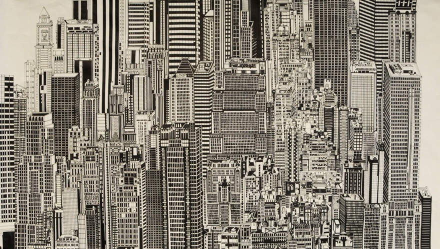 880x498 New York City - New York Cityscape Drawing
