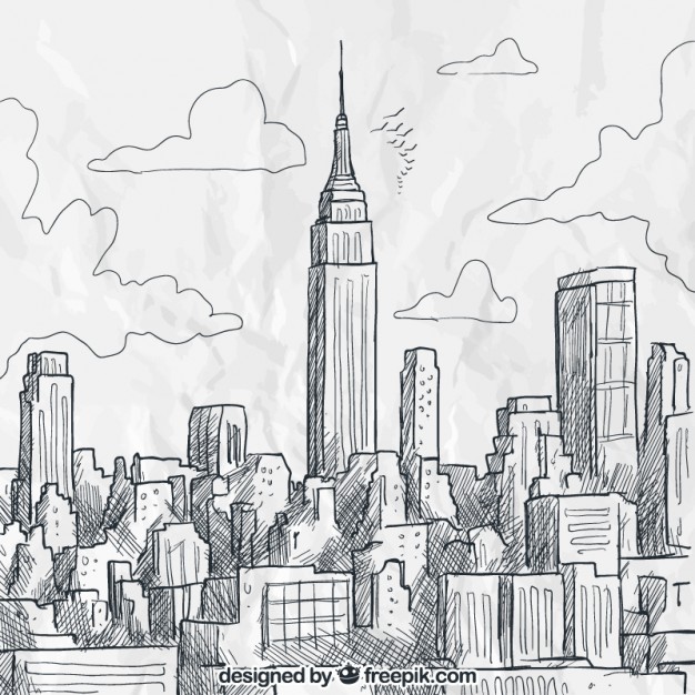626x626 New York Skyline Vectors, Photos And Free Download - New York Cityscape Drawing